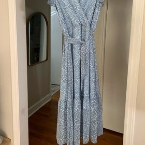 Blue and White Midi/Maxi Dress